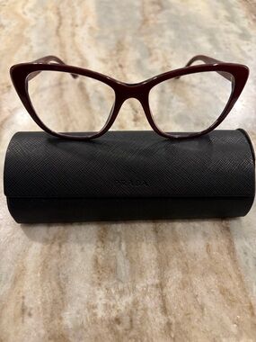 Prada Women's Cat-Eye Frame in Burgundy model VPR 04W